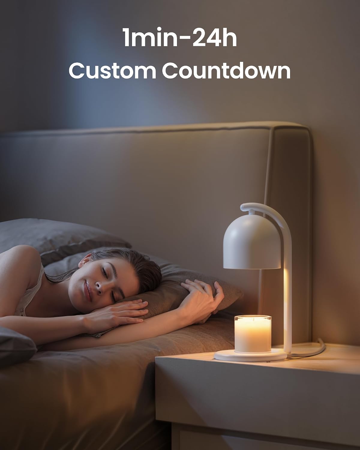 SwitchBot Smart Candle Warmer Lamp App & Voice Control, Flameless Wax Melter with Timer, Bulb x2, for Jar Candles, 1%-100% Dimmable, Matter for Apple Home & Alexa, Women Birthday Housewarming Gift