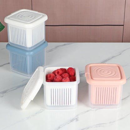 MOLIGOU 4 Pcs Berry Basket and Colander, Berry Storage Container for Fridge, Small Fruit Container for Grape, Cherry