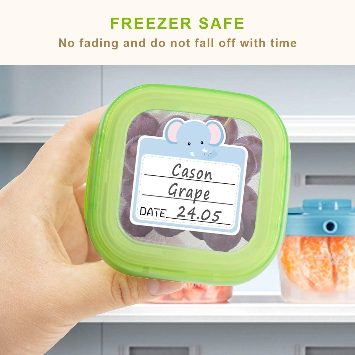 Ceiba Tree Food Containers Stickers Daycare Labels Removable Waterproof Labels for Kitchen Kids Bottle 108Pcs