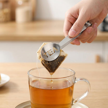 Tea Bag Squeezer, 2 Pcs Stainless Steel Tea Tongs, Teabag Filter | Tea Spoon Tea Bag Strainer Tea Tongs Clip on Strainer Tea Accessories for Loosing Leaf, Gripping Ice Cube, Sugar