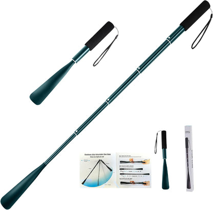 Shoe Horn,Long Retractable Aluminum Shoe Horn Long Handle for Seniors,Men,Women and Kids