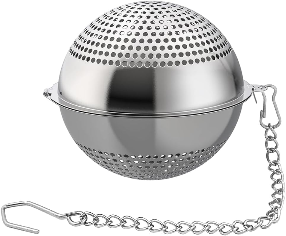 2 Pack Food Grade 304 Stainless Steel Mesh Tea Ball 2.1 Inch Tea Infuser Strainer Filter Diffuser for Loose Tea