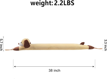 Door Draft Stopper Blocks Hot and Cold Air, 38", Yellow Dog | Blocks Wind and Noise, Weighted Sand and Cotton Filling, Convenient Hanging Loop for Storage, Adorable Animal Design
