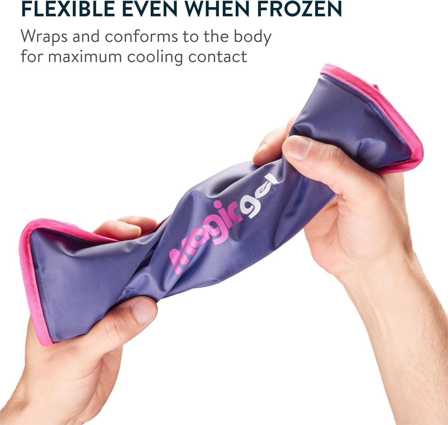 Magic Gel Ice Packs for Injuries Reusable (3 Pieces) | Flexible Wrap Around Gel Ice Pack Knees, Back, Shoulders, Arms and Legs (11" x 5.5") | Hot and Cold Compress Cold Packs for Injuries