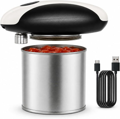 Battery Electric Can Opener, One-Touch,Hands-Free,Smooth Edge,Black,Compact
