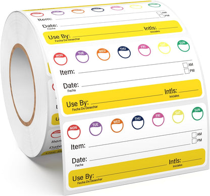 500 PCS Restaurant Quality Shelf Life Food Rotation Labels Vinyl