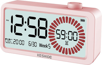Visual Timer for Kids and Adults with Alarm Clock,LCD Digital 60-Minute Countdown Timer Time Management Tool for Home, School, or Work