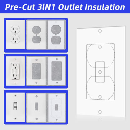 30 Pack Outlet Covers Wall Plate Electrical Outlet Insulation Pads for Wall | Draft Sealers, EVA Foam Gasket, Light, Swtich Socket Covers, Compatible with Duplex Toggle Rocker