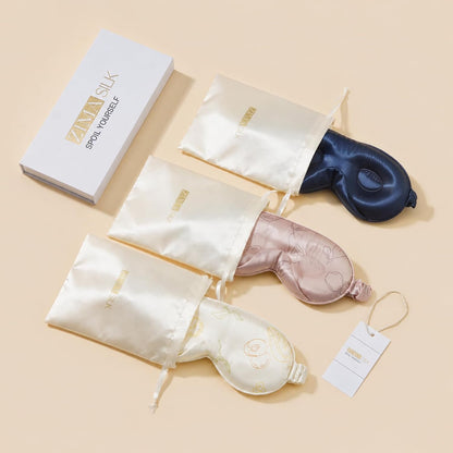 ZIMASILK Adjustable 3D 22 Momme 100% Mulberry Silk Sleep Mask | Upgraded Eye Mask for Sleeping - Soft & Breathable Blindfold - Blackout for Deep Sleeping (Pink)