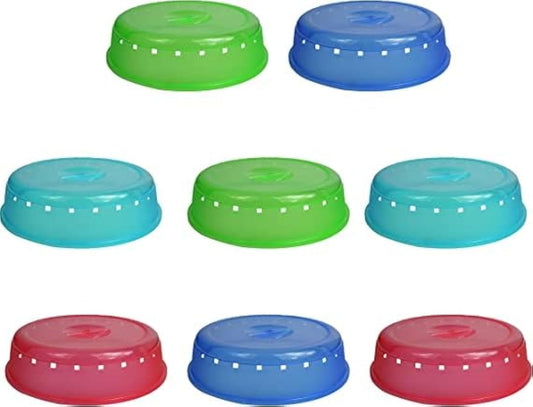 6 Pack of Microwave Plate Bowl Splatter Covers Keep Your Microwave Clean While Heating Messy Items with These Vented, Colorful Plate Covers BPA Free, 11