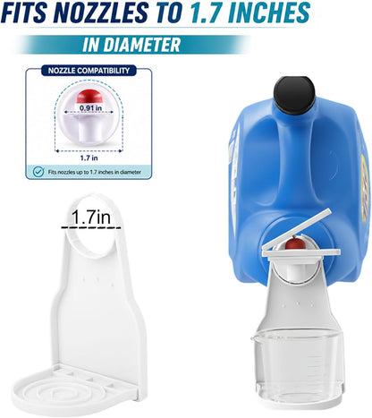 2 Pack Laundry Detergent Dispenser Cup Holder, Nozzle Button，Easily No More runny or Messy Laundry Detergent, Laundry Cup Holder and drip Tray Room Organization and Storage