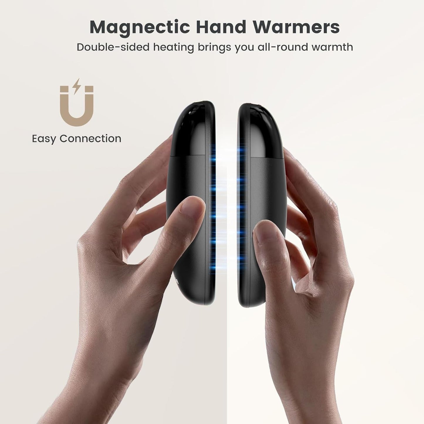 coldSky Rechargeable Hand Warmers 2 Pack, Magnetic 2-in-1 Reusable Electric Hand Warmer, 3 Heat Settings Portable Pocket Hand Heater Gifts for Women Men Christmas, Skiing, Camping, Hunting
