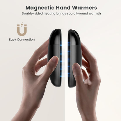 coldSky Rechargeable Hand Warmers 2 Pack, Magnetic 2-in-1 Reusable Electric Hand Warmer, 3 Heat Settings Portable Pocket Hand Heater Gifts for Women Men Christmas, Skiing, Camping, Hunting