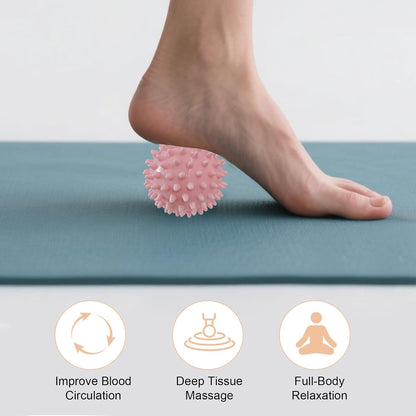 2PCS Firm Massage Lacrosse Balls for Myofascial Release, Muscle Knots, Trigger Point Therapy, Yoga Deep Tissue Massage, Foot Plantar Fasciitis, Muscle Soreness Massager Ball