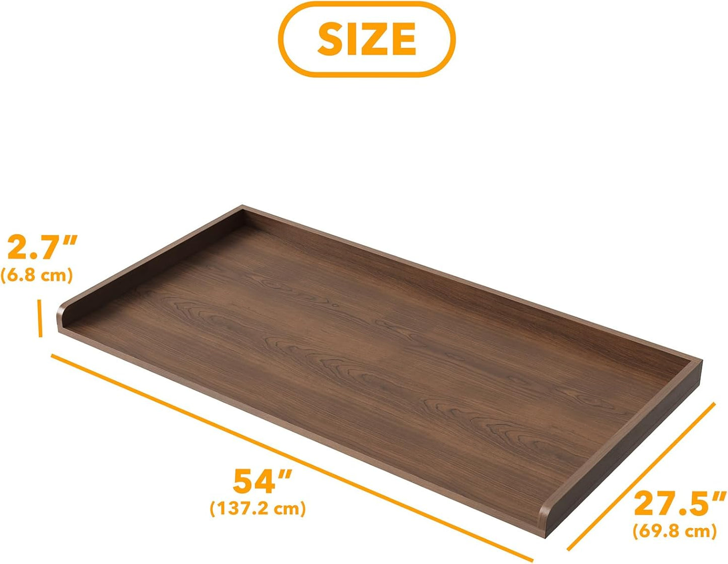 SpaceAid Washer Dryer Countertop, Laundry Wood Shelf Topper with Edge, 54" Width x 27.5" Depth Cover Guard Organizer for Washer and Dryer Laundry Hamper Counter Storage Organization (Black)