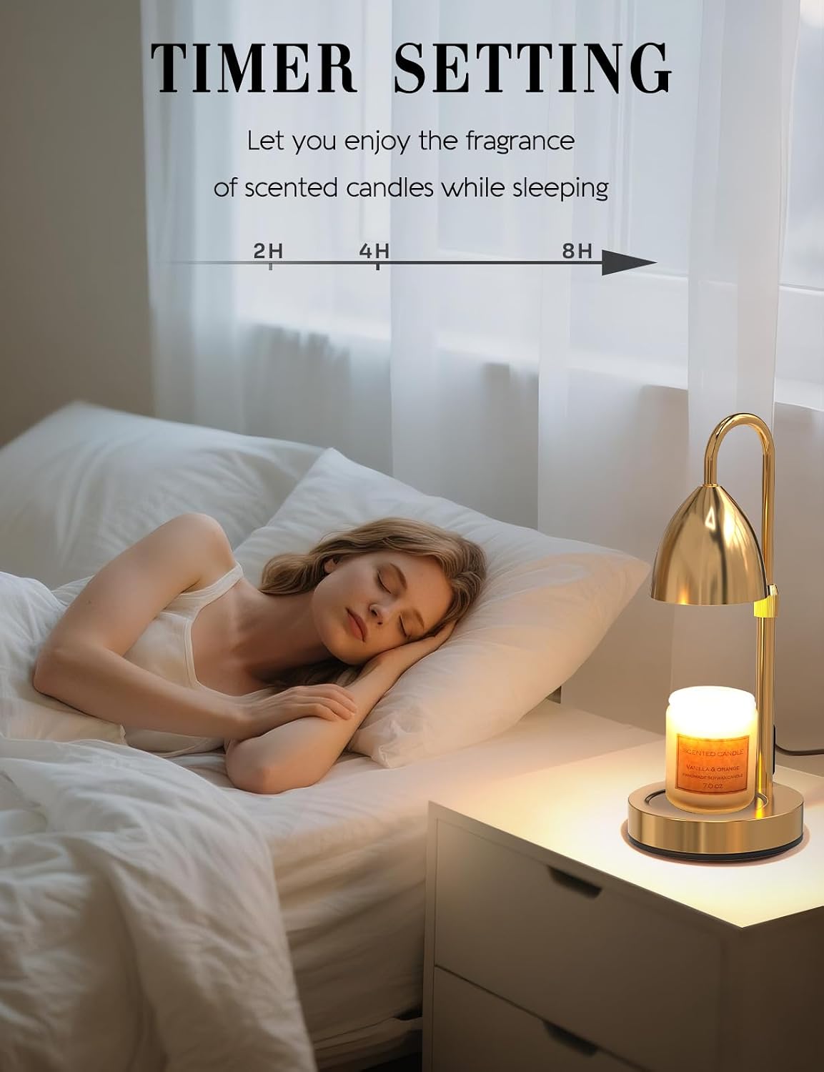Candle Warmer Lamp with Timer Dimmer, Home Decor for Birthday Gifts Women