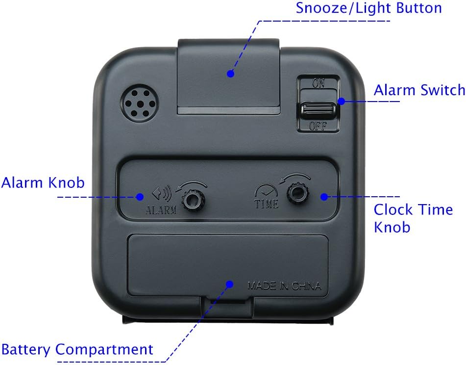 Peakeep Small Battery Operated Analog Travel Alarm Clock Silent