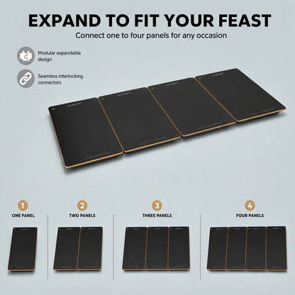 Alpha Living GW-P4 Food Warming Mat – Tempered Glass Top Warming Tray Food Warmers for Parties Buffet – 3 Heat Settings – Child Lock and Timer Functions – Anti-Slip Feet