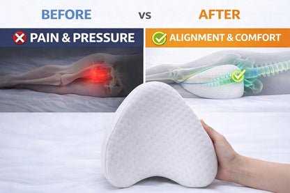 Leg & Knee Memory Foam Pillow for Side Sleepers – Ergonomic Support Cushion for Back, Hip & Sciatica Pain Relief – Spine Alignment & Comfortable Sleep