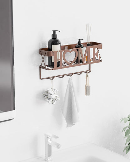 Key Holder for Wall - Key Rack with 5 Key Hooks, 11.02" L×2.75" W×4.92" H, Key and Mail Organizer Wall Mount with Mesh Basket, Key Hanger for Wall, Entryway, Home Decor(Matte Black)
