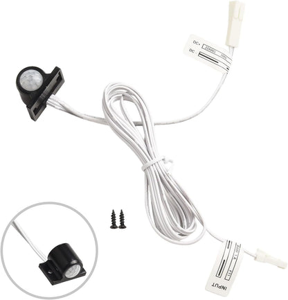 Adjustable DC 12V PIR Infrared Motion Sensor Switch for LED Light Strip, Auto On/Off with 30s Delay, White(White)