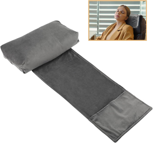 Adjustable Neck Pillow for Recliners & Armchairs: Non-Slip Velvet Cushion for Neck Support & Pain Relief - Ideal for Chairs, Couches, Offices, & Travel - Gray