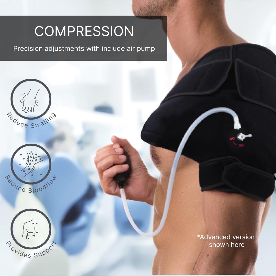 NatraCure Hot or Cold Therapy Shoulder Ice Pack Wrap, Brace for Pain Relief - (Heating Pad for Rotator Cuff Injuries, Surgery, Gym, Baseball, Pitching) - 6032