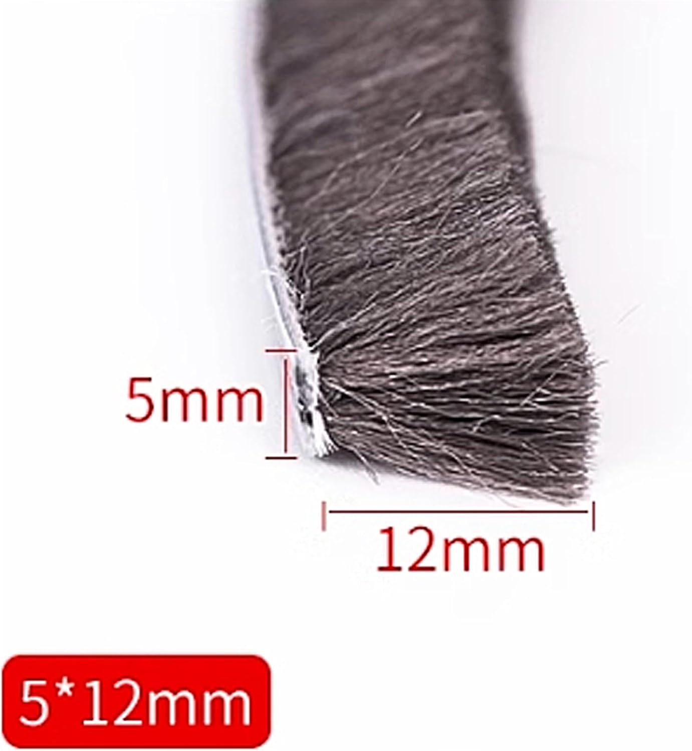 16 Ft (5m) 196 Inch Sliding sash Windows Doors Tape Pile Draught excluder Brush Seal Strip weatherstrip 7mm x 12mm (7/24 1/2 Inch, Gray)