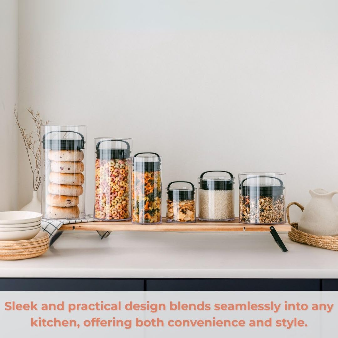 Prepara Evak Fresh Saver Plastic Airless Canister (10"x4.75"x4.75"), Medium/Tall - Shatterproof Container BPA-Free