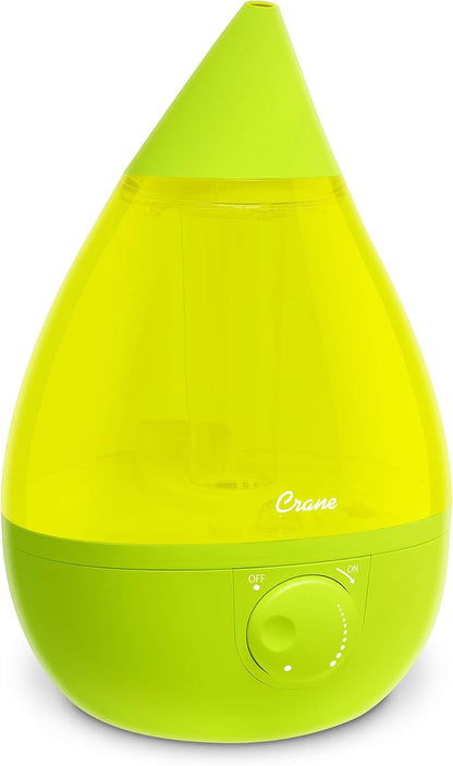 Crane Ultrasonic Cool Mist Humidifier for Bedroom, Baby Nursery, Kids Room, Plants, or Office, Large 1 Gallon Tank, Filter Optional, Blue and White