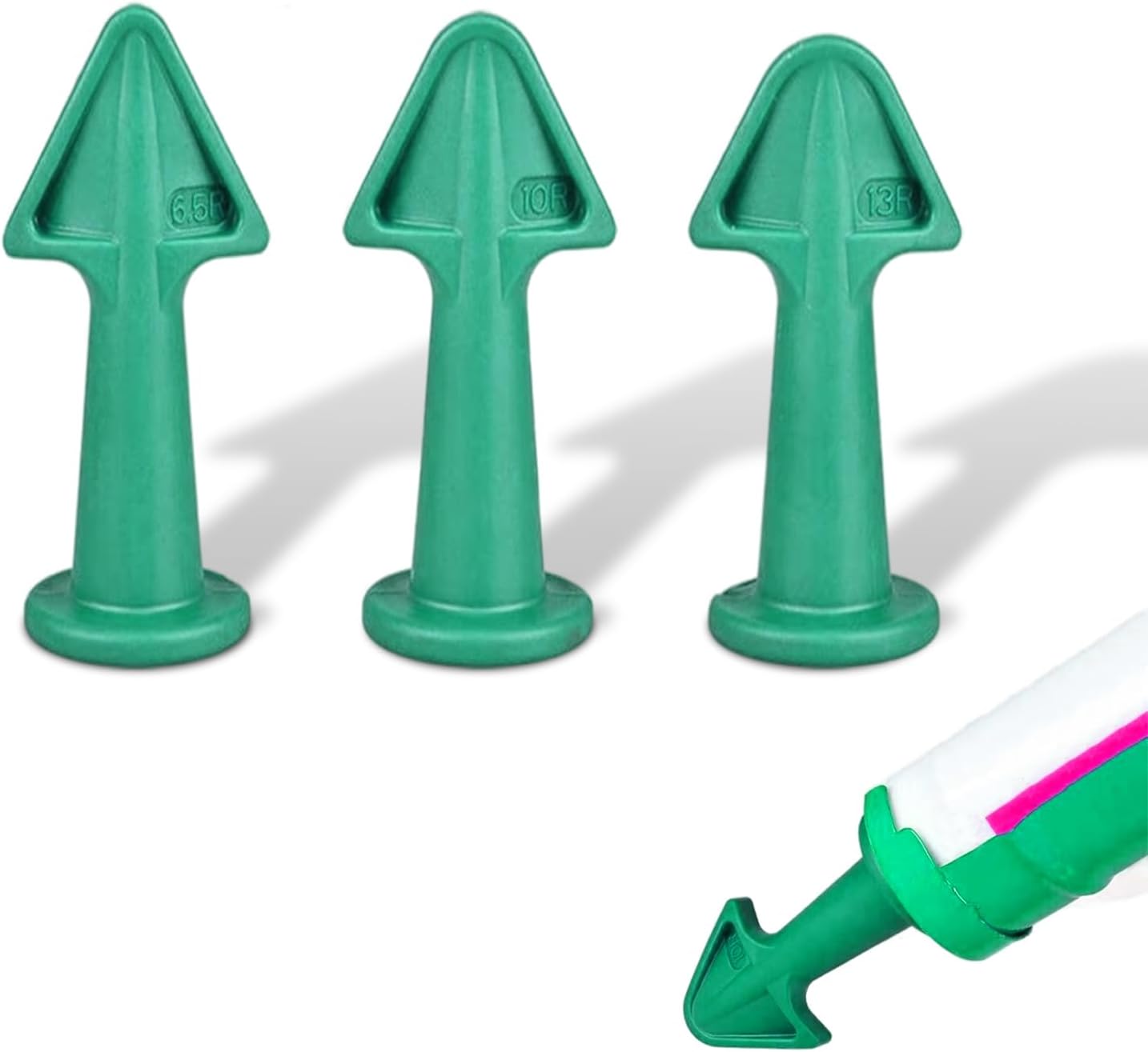 Caulk Tip Tool Caulking Tips Set with Nozzle Adapter Silicone Caulk Applicator Tools Reusable Nozzles for Finishing Grout and Sealant Caulk Gun Accessories for Easy Application 6.5R 10R 13R