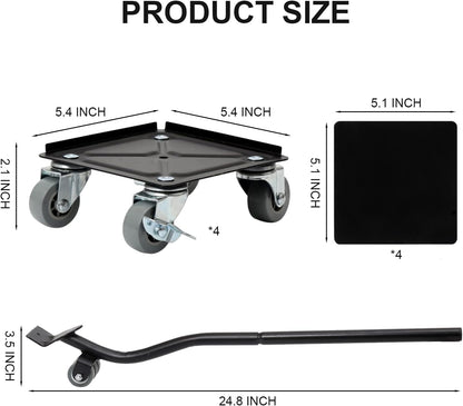 Furniture Moving Set for Hard Floor Surfaces, Move Heavy Furniture Quickly & Easily,(1 Lifter Tool & 4 Heightening Block)