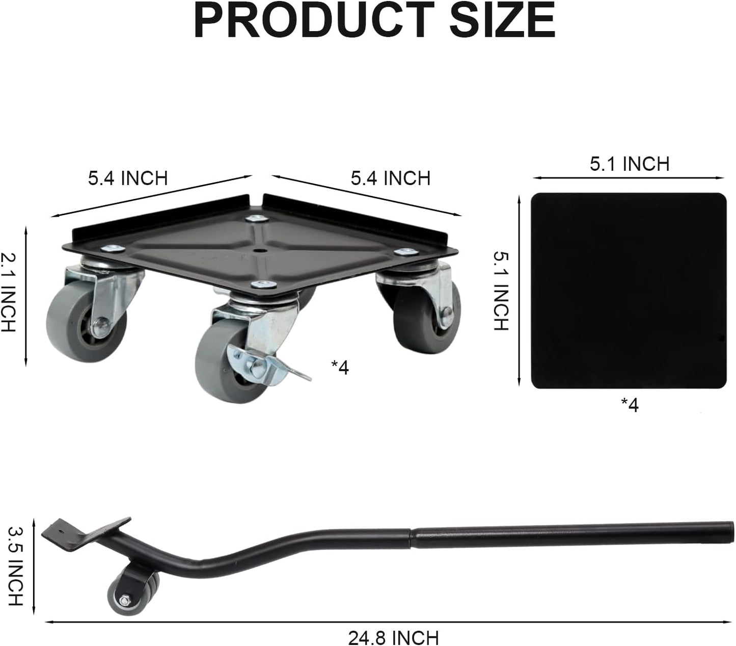 Furniture Moving Dolly 3 Wheels Heavy Duty Furniture Movers Easy Furniture Lifter Mover Tool Set 4 Pack for Heavy Object, 1200 LBs Load Capacity