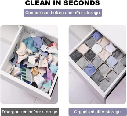 44Pcs Drawer Dividers with Fixing Buckle, Adjustable Drawer Organizer Storage Separator for Clothes, Cutlery, Socks, Underwear, Makeup, Dresser, Kitchen, Bedroom, Office, Bathroom, 14.5 * 2.75in
