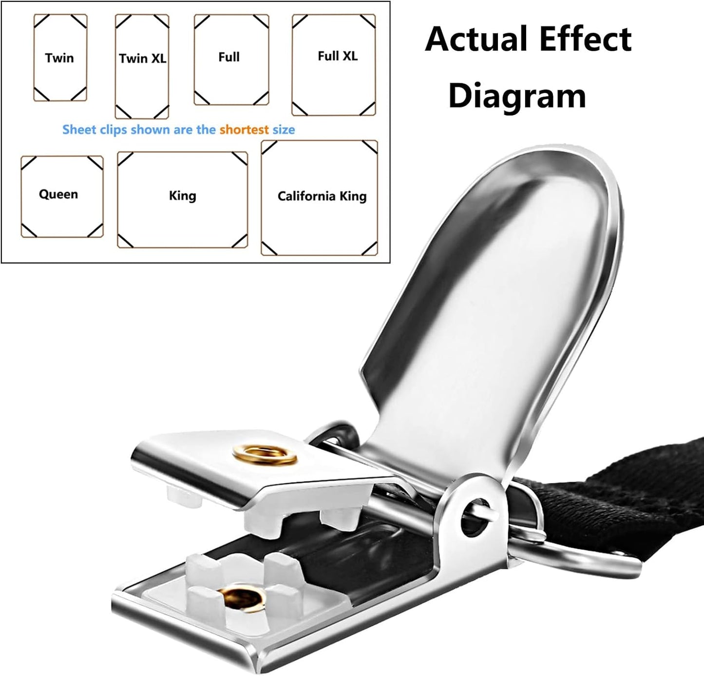 10 pcs Adjustable Bed Sheet Straps,Bed Sheet Clips, Elastic Bed Fitted Sheet Holder from 14 to 47 Inch,Couch/Sofa Cover Straps,Sheet Fastener Suspenders,Fitted Sheet Straps Clips,White