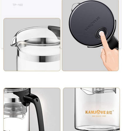Kamjove Tea Pot Detachable Filter Glass Tea Pot 500ML，16.9OZ Borosilicate Heat Resistant Teapot