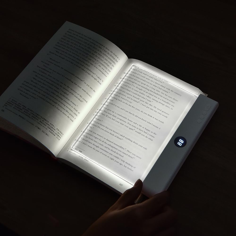Book Light for Reading in Bed at Night Flat Reading Lights, Pink