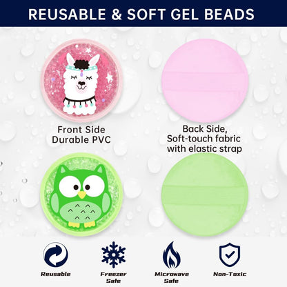 Gel Ice Pack for Injuries 2 Packs Cute Reusable Hot Cold Gel Packs