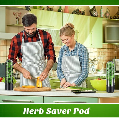 PLBSE Herb Saver Pod Containers, Herb Fresh Keeper for Refrigerator, Keeps Vegetables Fresh for 2-3 Weeks (White)