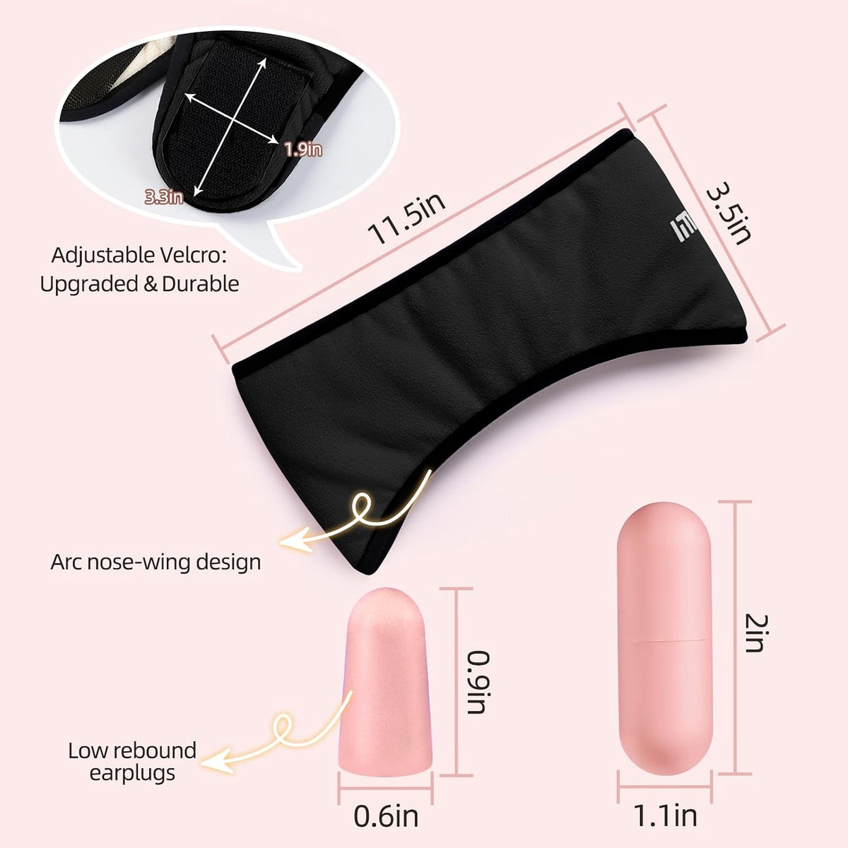 Sleep Mask & Earmuffs for Sleep - 2 in 1 Ear & Eye Mask with Ear Plugs