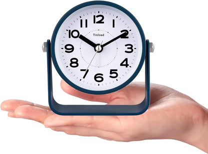 Tinload Analog Alarm Clock for Bedroom, Silent Non-Ticking Quartz Movement, Battery Operated with Snooze & On-Demand Light, Bedside Desk Table Clock, Ideal for Home, Office (Green)