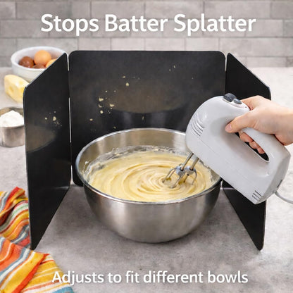 HIC Kitchen Splatter Screen, 18/8 Stainless Steel with Fine Mesh, 9-Inch, Fits Up To 8.5-Inch Pans