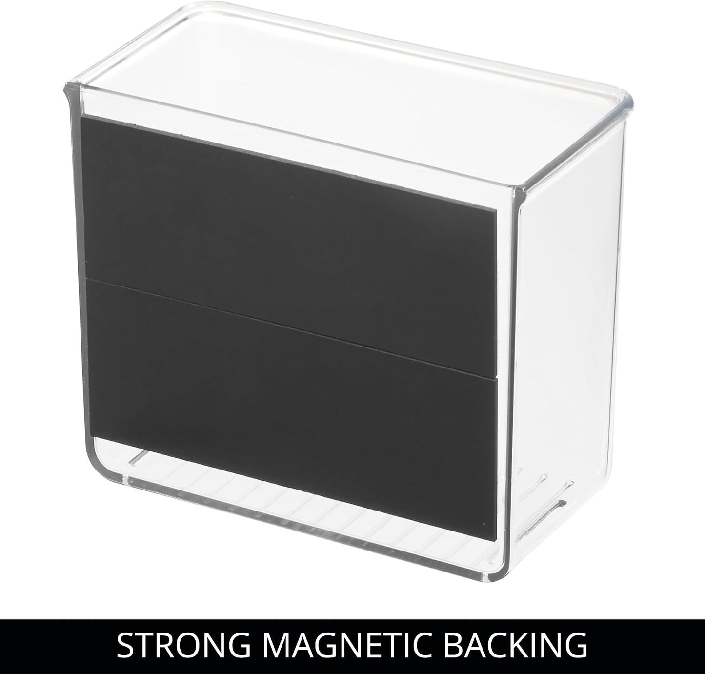iDesign Magnetic Small Clear Plastic Organizer Bins | Laundry Room Storage