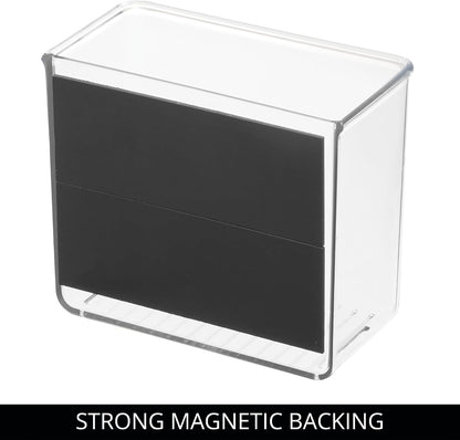 iDesign Magnetic Small Clear Plastic Organizer Bins | Laundry Room Storage