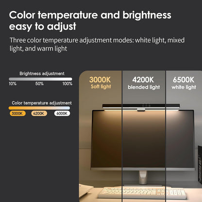 BY-J [2025 Upgraded Version Eye Protection Study Desk Lamp Student Desk Bedside Dressing Table Magnetic Wall-Mounted 42cm Long Cool Light Rechargeable Student Dormitory Children's Reading Light