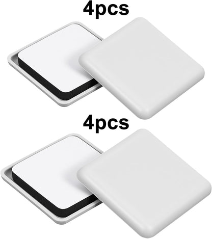 8 Pack Furniture Sliders for Carpet & Hardwood Floors, 1.6" and 2" Square Plastic Self-Adhesive Sliding Pads, Chair Sliders for Wood Floors Heavy Duty - Moving Furniture Easily & Safely (Gray)