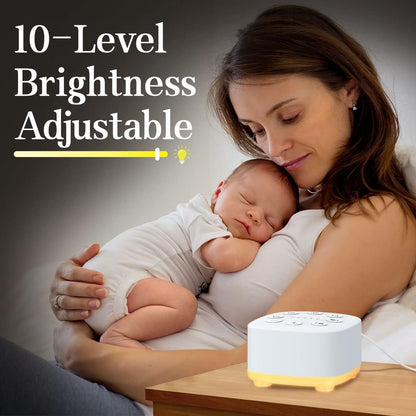 Meditation White Noise Sound Machine 30 Soothing Sounds with 32 Volume Control 12 Night Light 5 Timers Portable Sleep Machine for Travel Powered by AC or USB Sleep Therapy for Baby Kids Adults (Black)
