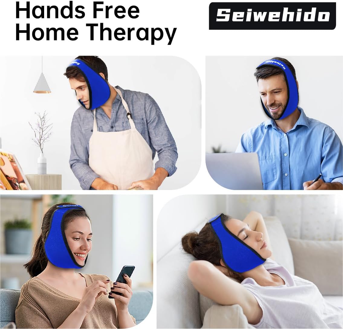 Wisdom Teeth Ice Pack Head Wrap Jaw Face Ice Pack with 4 Gel Packs
