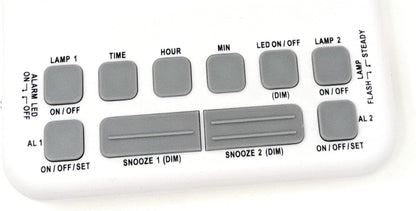 Futuristic 2 Silent Alarm Clock with Bright Flashing LED Lights for Deaf, Hard of Hearing, Heavy Sleepers | Dual Alarms, Built-in USB Chargers | Wake Up Gently