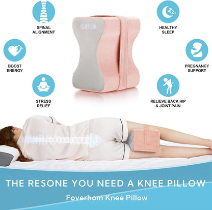 foverhom Memory Foam Knee Pillow Orthopedic Leg Support Pink